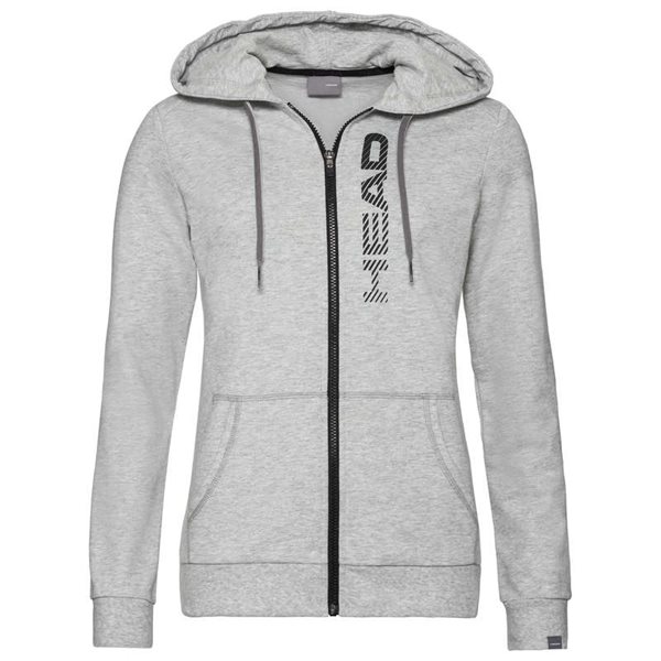 HEAD Club Greta Hoodie Full Zip Women Grey Melange/Black